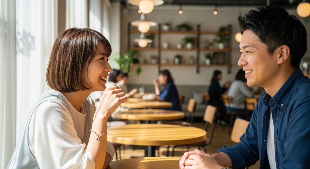 恋愛が成就し、理想のパートナーと幸せな時間を過ごすカップル